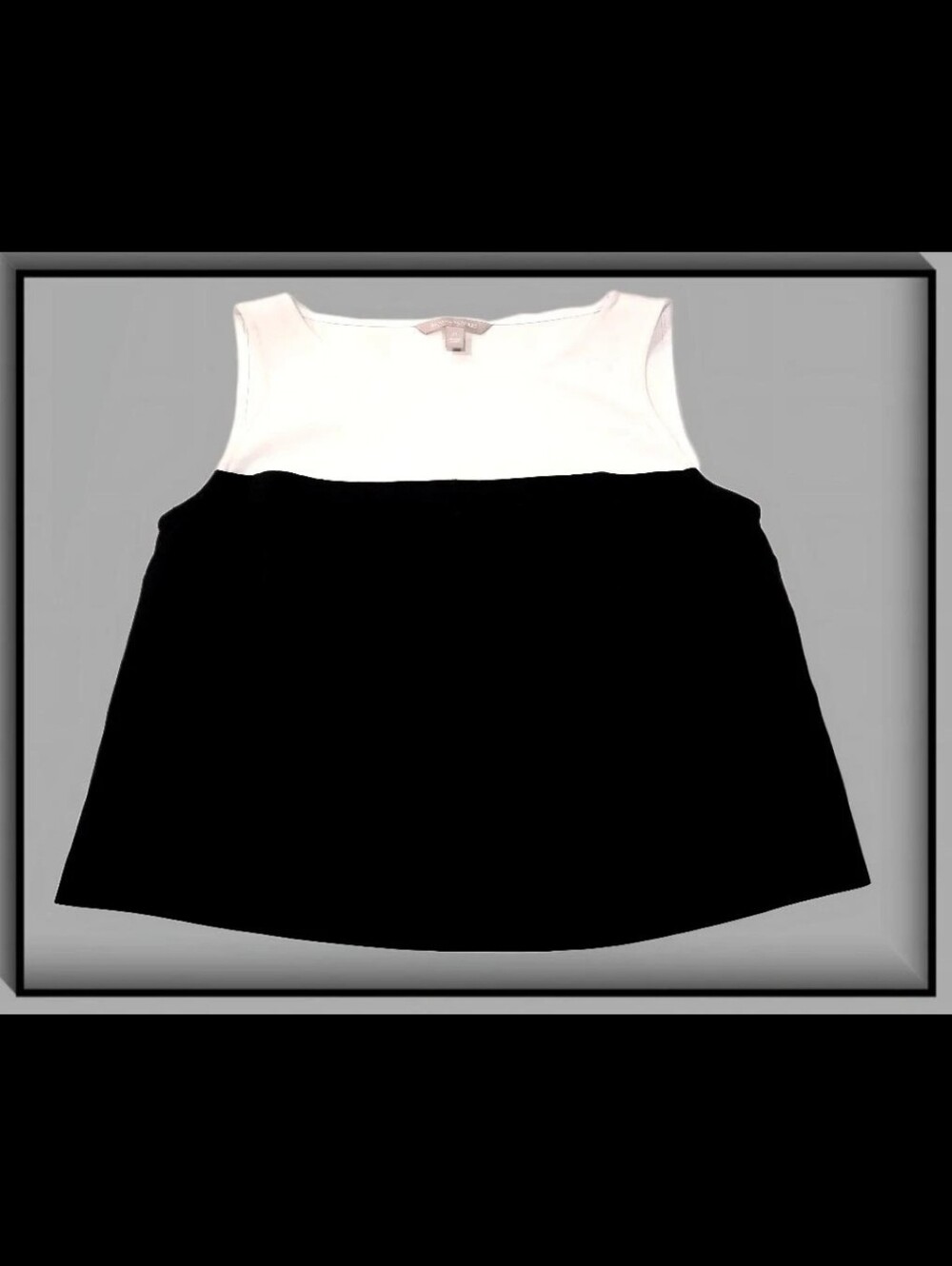 Banana Republic Color Block Sleeveless Top Black & Ivory